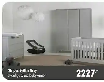 Baby & Tiener Stripes griffin grey 3-delige quax babykamer aanbieding