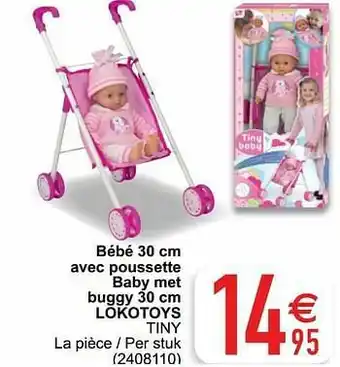 Cora Bébé avec poussette baby met buggy lokotoys tiny aanbieding