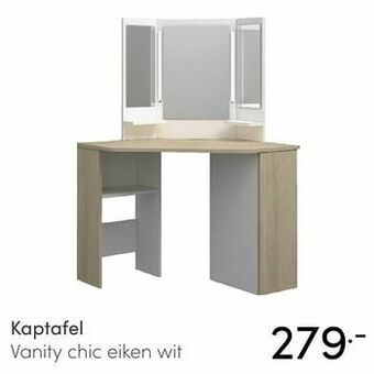 Baby & Tiener Kaptafel vanity chic eiken wit aanbieding