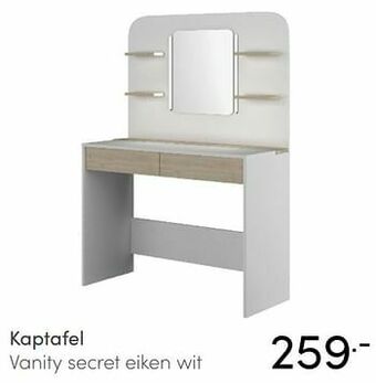 Baby & Tiener Kaptafel vanity secret eiken wit aanbieding