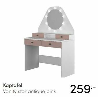 Baby & Tiener Kaptafel vanity star antique pink aanbieding