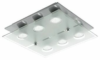 Zelfbouwmarkt Plafonnier Mat Chroom/glas 6 Led Lampen 5w 400 Lumen aanbieding
