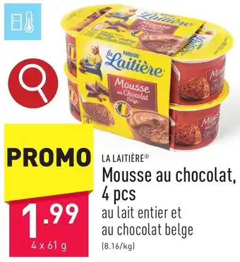 ALDI LA LAITIÈRE Mousse au chocolat aanbieding