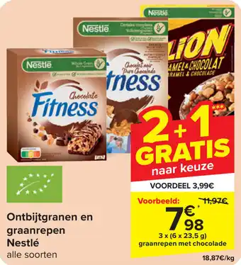 Carrefour Ontbijtgranen en graanrepen nestlé aanbieding