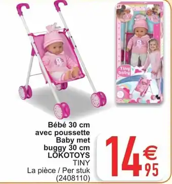 Cora Bebe 30 cm avec poussette Baby met buggy 30cm LOKOTOYS aanbieding