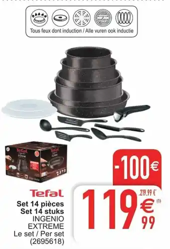 Cora Tefal Set 14 pieces Set 14 stuks aanbieding