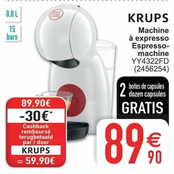 Cora Krups Machine a expresso Espresso-machine aanbieding