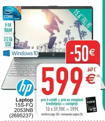 Cora Hp Laptop 15S-FQ 2053NB aanbieding