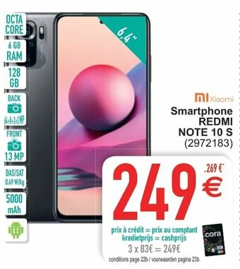 Cora Xiaomi Smartphone REDMI Note 10S aanbieding