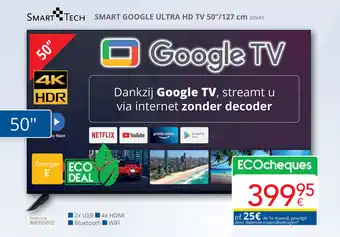 Eldi Smart Tech Smart google ultra HD TV aanbieding