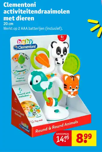 Kruidvat Clementoni activiteitendraaimolen met dieren 20 cm aanbieding