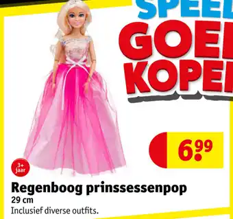 Kruidvat Regenboog prinssessenpop 29 cm aanbieding