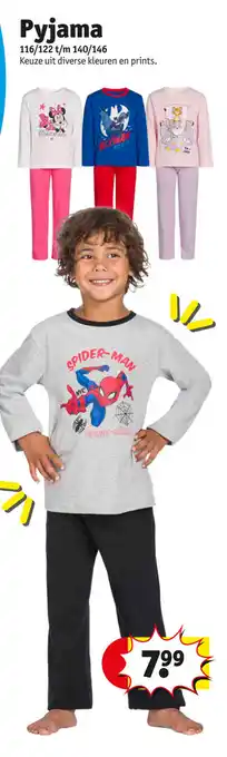 Kruidvat Pyjama 116/122 t/m 140/146 aanbieding