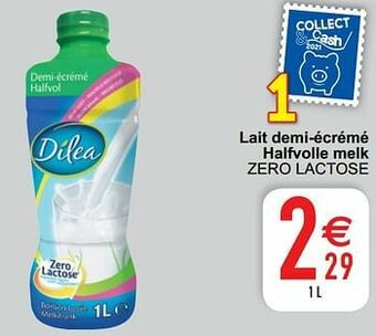 Cora Lait demi-écrémé halfvolle melk zero lactose aanbieding