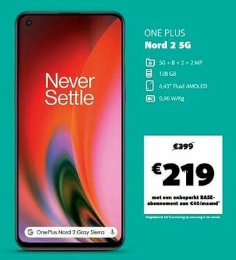 Base One plus nord 2 5g aanbieding