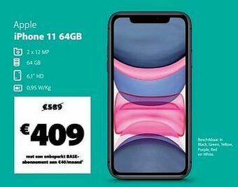 Base Apple iphone 11 64gb aanbieding