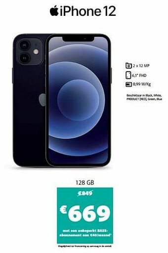 Base Apple iphone 12 128 gb aanbieding