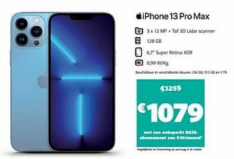 Base Apple iphone 13 pro max aanbieding