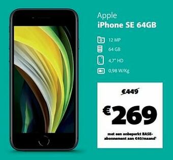 Base Apple iphone se 64gb aanbieding