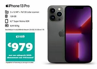 Base Apple iphone 13 pro aanbieding