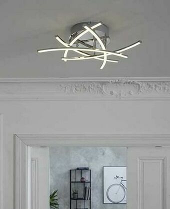 Plafondlamp 5x Led 4w - Chroom - Acryl Glas