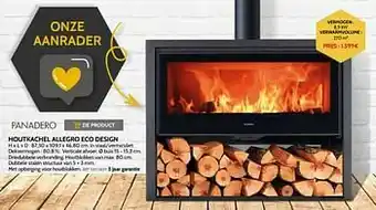 Brico Houtkachel allegro eco design aanbieding
