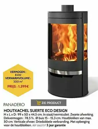 Brico Houtkachel suerte eco design aanbieding