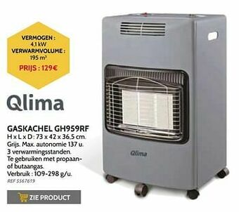 Brico Qlima gaskachel gh959rf aanbieding