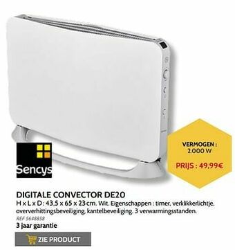 Brico Sencys digitale convector de20 aanbieding