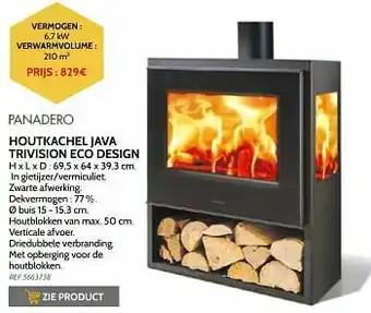 Brico Houtkachel java trivision eco design aanbieding