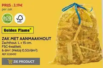 Brico Zak met aanmaakhout aanbieding