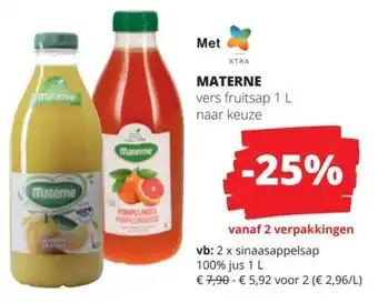 Spar Materne vers fruitsap aanbieding