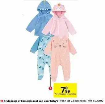 Carrefour Kruippakje of kamerjas met kap voor baby’s aanbieding