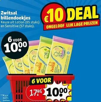 Kruidvat Zwitsal billendoekjes aanbieding