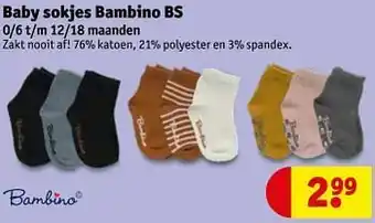 Kruidvat Baby sokjes bambino bs aanbieding