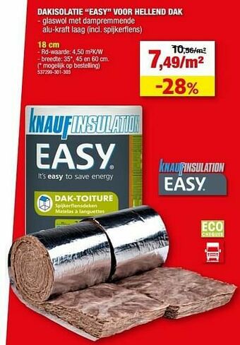 Hubo Dakisolatie easy voor hellend dak aanbieding