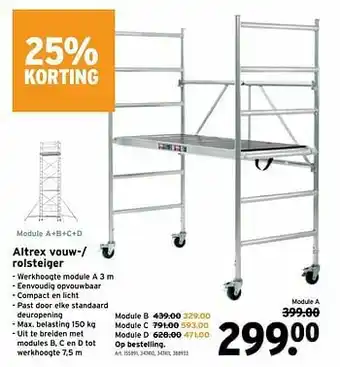GAMMA Altrex vouw-- rolsteiger aanbieding