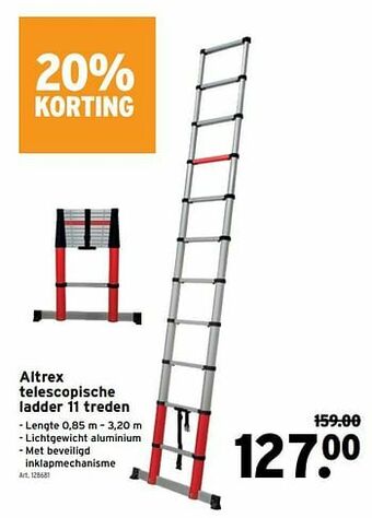 GAMMA Altrex telescopische ladder 11 treden aanbieding