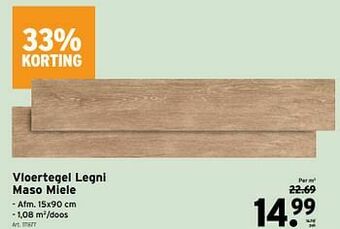 GAMMA Vloertegel legni maso miele aanbieding