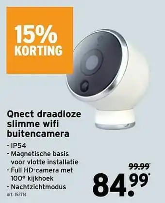 GAMMA Qnect draadloze slimme wifi buitencamera aanbieding