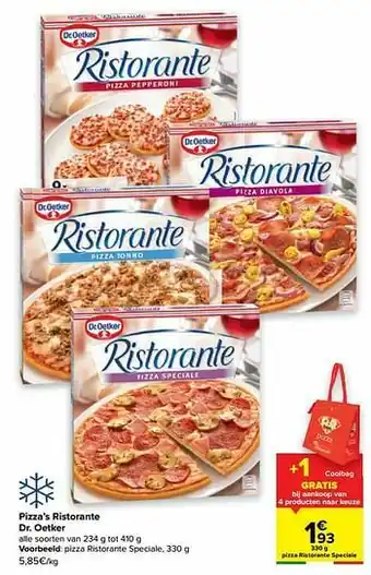 Carrefour Dr. oetker pizza ristorante speciale aanbieding