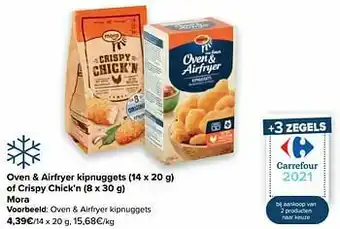 Carrefour Mora oven + airfryer kipnuggets aanbieding