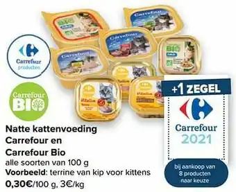 Carrefour Terrine van kip voor kittens aanbieding