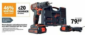 GAMMA Black+decker schroefboormachine accu bdc718as2o-qw 18v 1,5ah aanbieding
