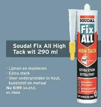 GAMMA Soudal fix all high tack wit aanbieding