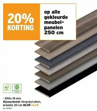 GAMMA Gekleurde meubelpanelen vergrijsd eiken aanbieding