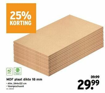 GAMMA Mdf plaat aanbieding