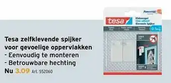 GAMMA Tesa zelfklevende spijker voor gevoelige oppervlakken aanbieding