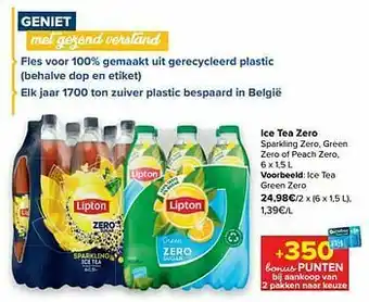 Carrefour Ice tea green zero aanbieding