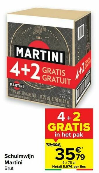 Carrefour Schuimwijn martini brut aanbieding